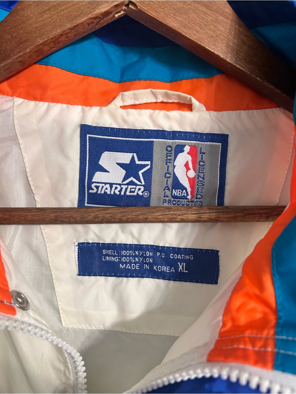 STARTER rare NBA Allstar 1994 Cream Windbreaker with Blue and Orange Accents - Picture 4 of 5